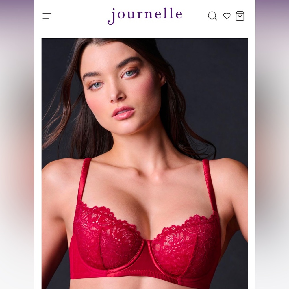Journelle Lexi Demi Red Lace Bra - NWT